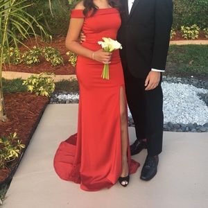 Red Satin Formal/ Prom dress